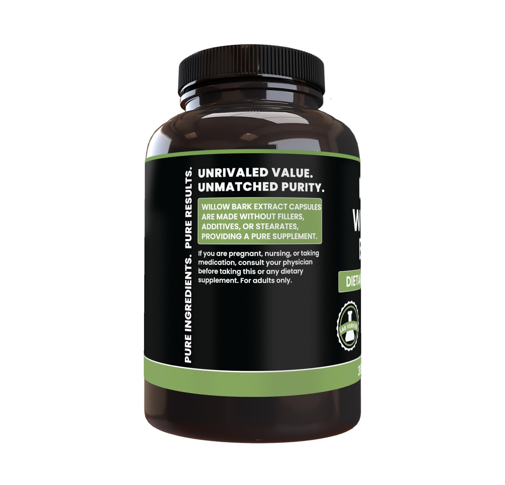 PURE ORIGINAL INGREDIENTS Willow Bark Extract (365 Capsules) No Magnesium Or Rice Fillers, Always Pure, Lab Verified - dailyvitalstore