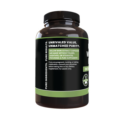 PURE ORIGINAL INGREDIENTS Willow Bark Extract (365 Capsules) No Magnesium Or Rice Fillers, Always Pure, Lab Verified - dailyvitalstore
