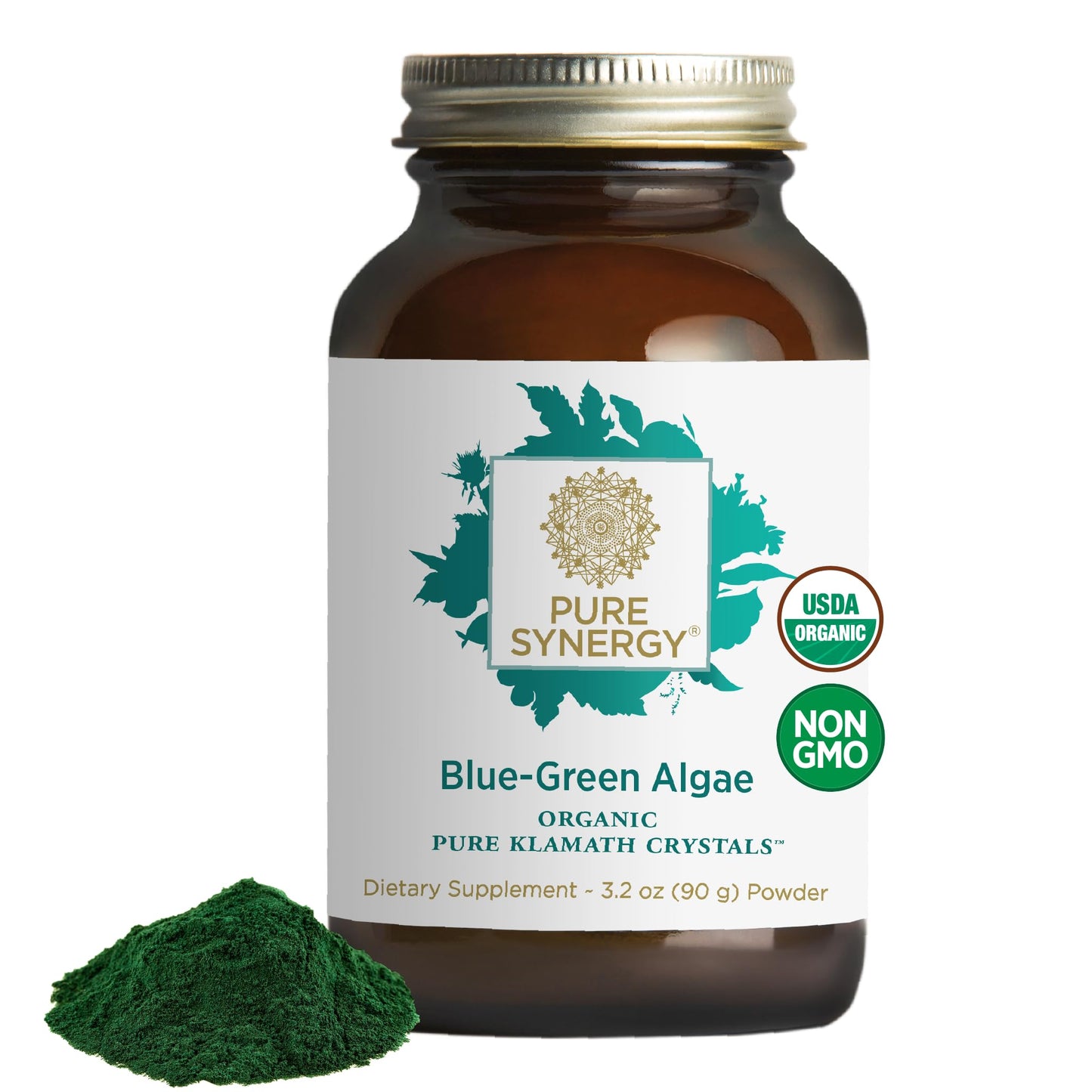 PURE SYNERGY Blue-Green Algae Powder | Superfood Powder with Chlorophyll | Organic AFA Blue Green Algae Supplement | Supports Energy, Mental Clarity, and Detoxification (3.2 oz.) - dailyvitalstore