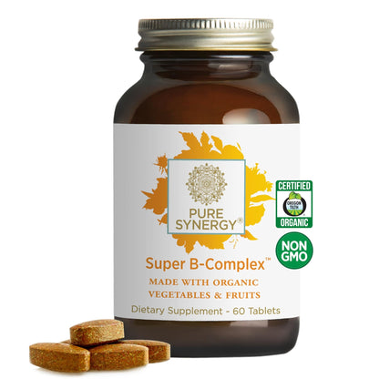 PURE SYNERGY Super B-Complex | Vitamin B Complex Made with Organic Whole Foods | Vegan Supplement with Natural Vitamin B12, Niacin, and Folate | for Energy - dailyvitalstore