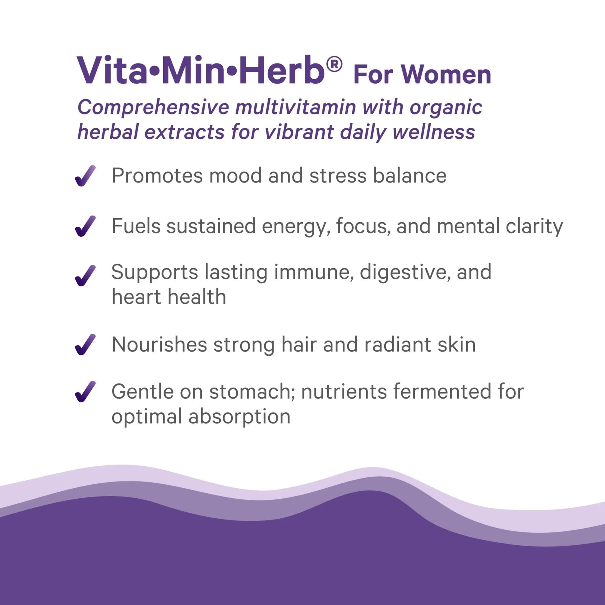 PURE SYNERGY Vita·Min·Herb for Women | Women’s Comprehensive Multivitamin Supplement | Made with Organic Whole Food Non-GMO & Vegan Ingredients | - dailyvitalstore