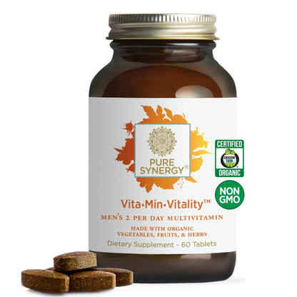 PURE SYNERGY Vita·Min·Vitality | Natural Multivitamin for Men | Men’s Daily Multivitamin Made with Organic Whole Foods | - dailyvitalstore