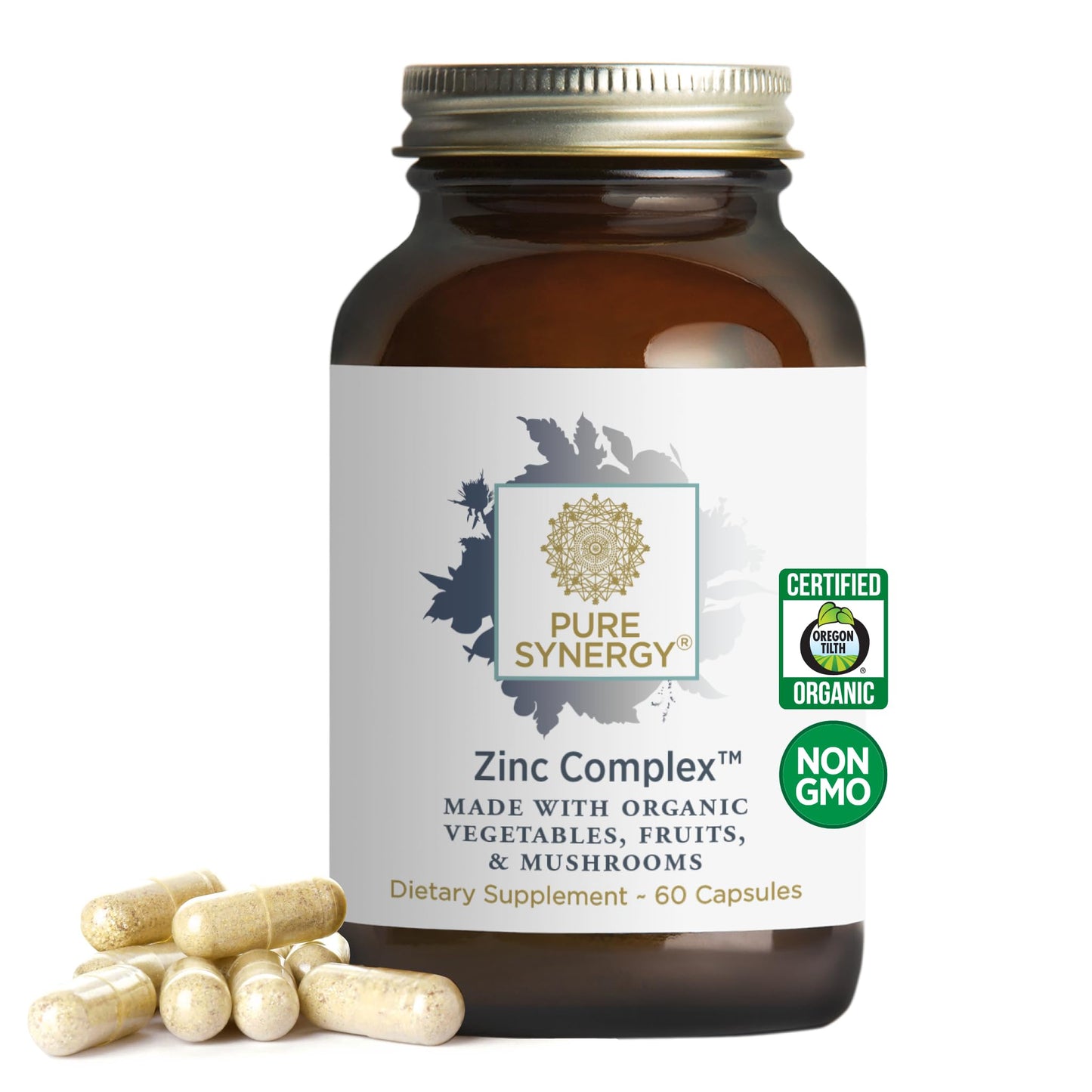 PURE SYNERGY Zinc Complex | Immune Support Supplement | Natural, Vegan Zinc Complex with Vitamin C and Organic Whole Foods | for Immune - dailyvitalstore