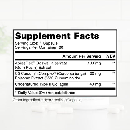 Pure Therapro Rx Boswellia, Curcumin, & Type II Collagen Joint Health Supplement | Made in the USA | Joint Care 60 Capsules, 2-Month Supply - dailyvitalstore