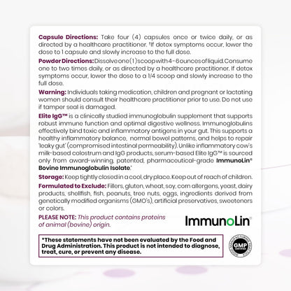 Pure Therapro Rx Elite IgG Immunoglobulin Supplement, 120 Caps - Gut Health & Immune Support, 1100 mg IgG, IGA & IgM, Sunflower Lecithin | Dairy & Gluten - dailyvitalstore
