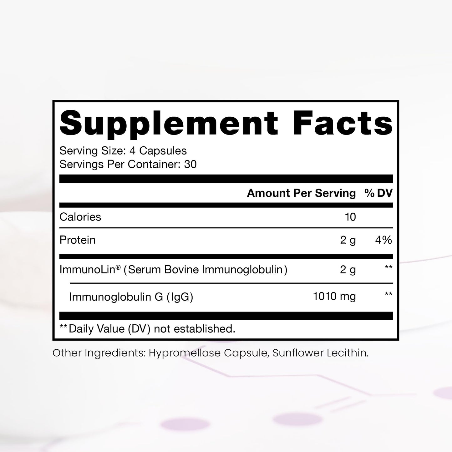 Pure Therapro Rx Elite IgG Immunoglobulin Supplement, 120 Caps - Gut Health & Immune Support, 1100 mg IgG, IGA & IgM, Sunflower Lecithin | Dairy & Gluten - dailyvitalstore