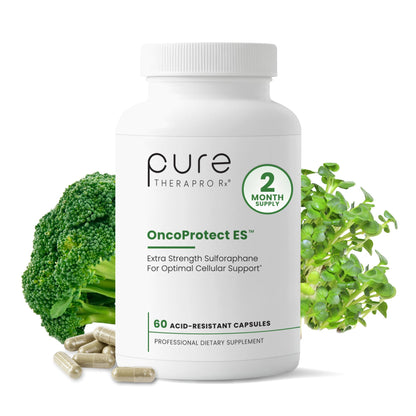 Pure Therapro Rx OncoProtect ES HIGH DOSE Sulforaphane Supplement, Made in USA | 2 Month Supply | 706 mg Patented Activated BroccoRaphanin Broccoli Seed Extract | Glucoraphanin + Myrosinase - dailyvitalstore