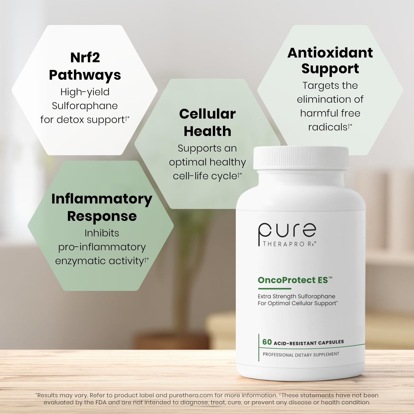 Pure Therapro Rx OncoProtect ES HIGH DOSE Sulforaphane Supplement, Made in USA | 2 Month Supply | 706 mg Patented Activated BroccoRaphanin Broccoli Seed Extract | Glucoraphanin + Myrosinase - dailyvitalstore