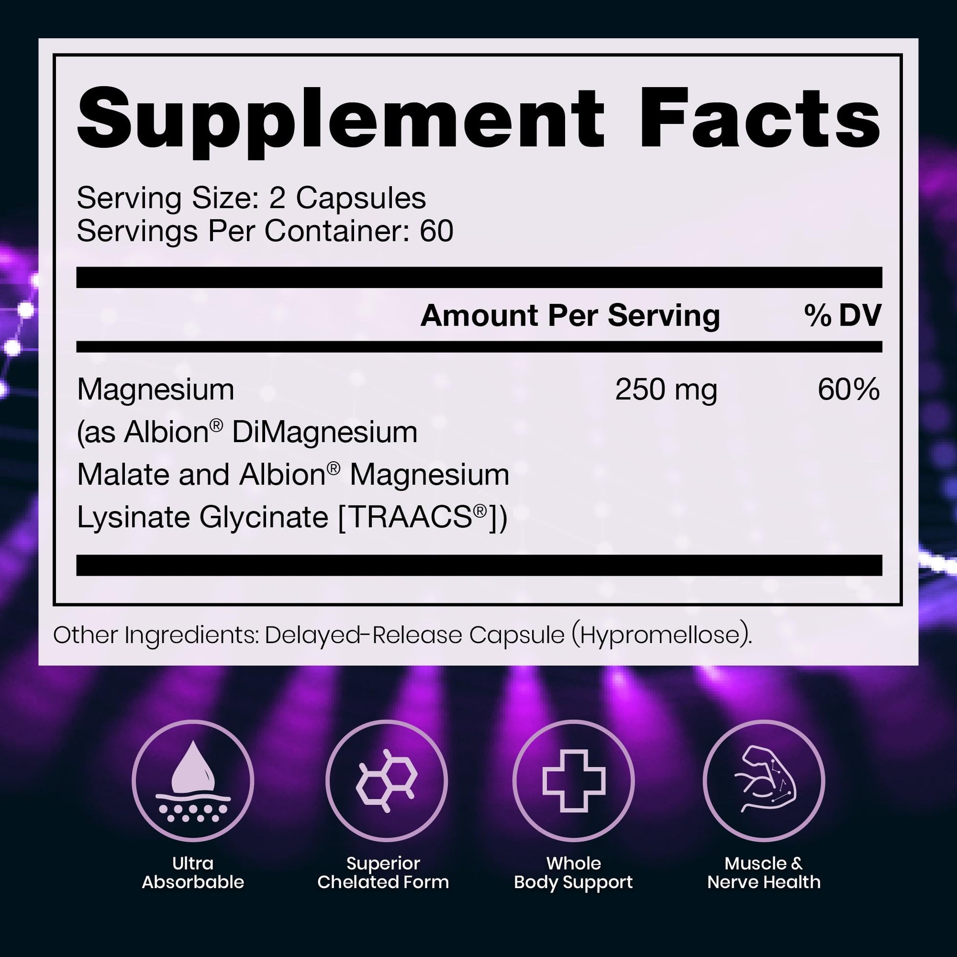 Pure TheraPro Rx Optimum Magnesium Lysinate Glycinate & Di-Magnesium Malate, Made in USA | 2 Month Supply | Chelated for Maximum Absorption, Supports Bone Health & Energy, Non-GMO - dailyvitalstore