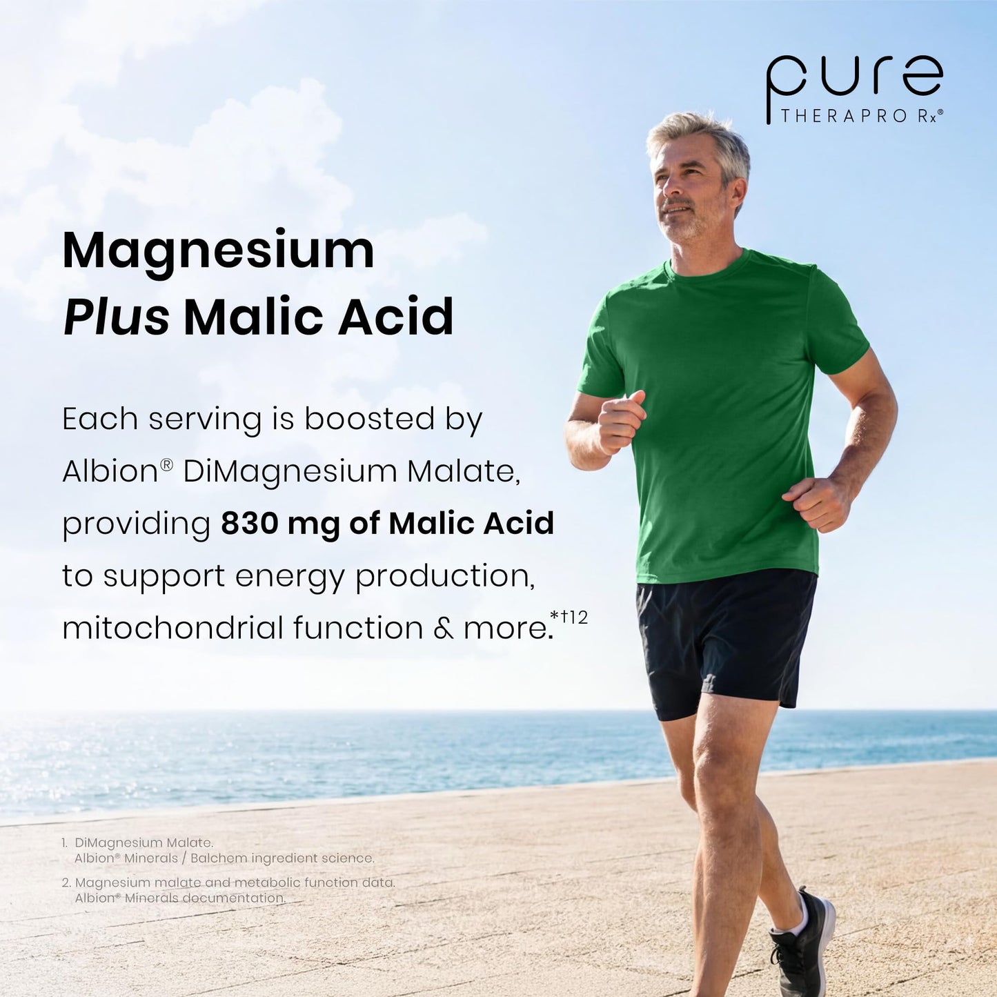 Pure TheraPro Rx Optimum Magnesium Lysinate Glycinate & Di-Magnesium Malate, Made in USA | 2 Month Supply | Chelated for Maximum Absorption, Supports Bone Health & Energy, Non-GMO - dailyvitalstore