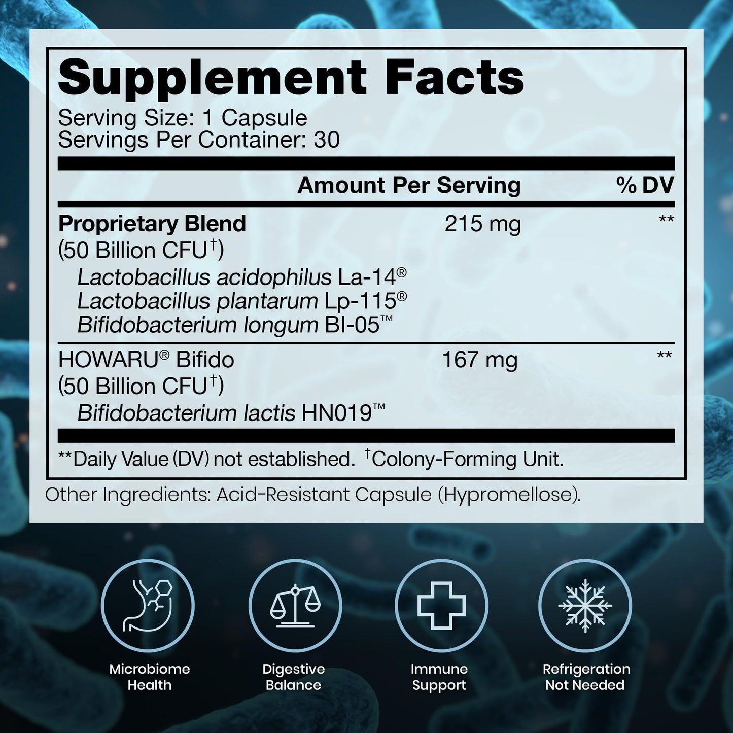 Pure Therapro Rx Power Probiotic 100B | 30 Acid Resistant Capsules - 1 Month Supply | 4 Proven Strains 100 Billion CFU | Flora Balance & Digestion - dailyvitalstore