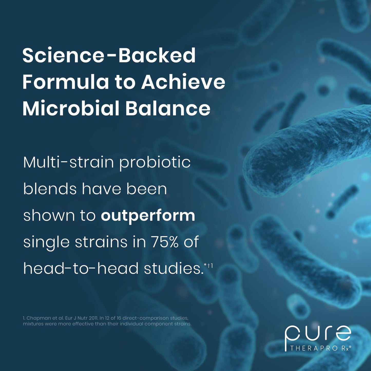Pure Therapro Rx Power Probiotic 100B | 30 Acid Resistant Capsules - 1 Month Supply | 4 Proven Strains 100 Billion CFU | Flora Balance & Digestion - dailyvitalstore