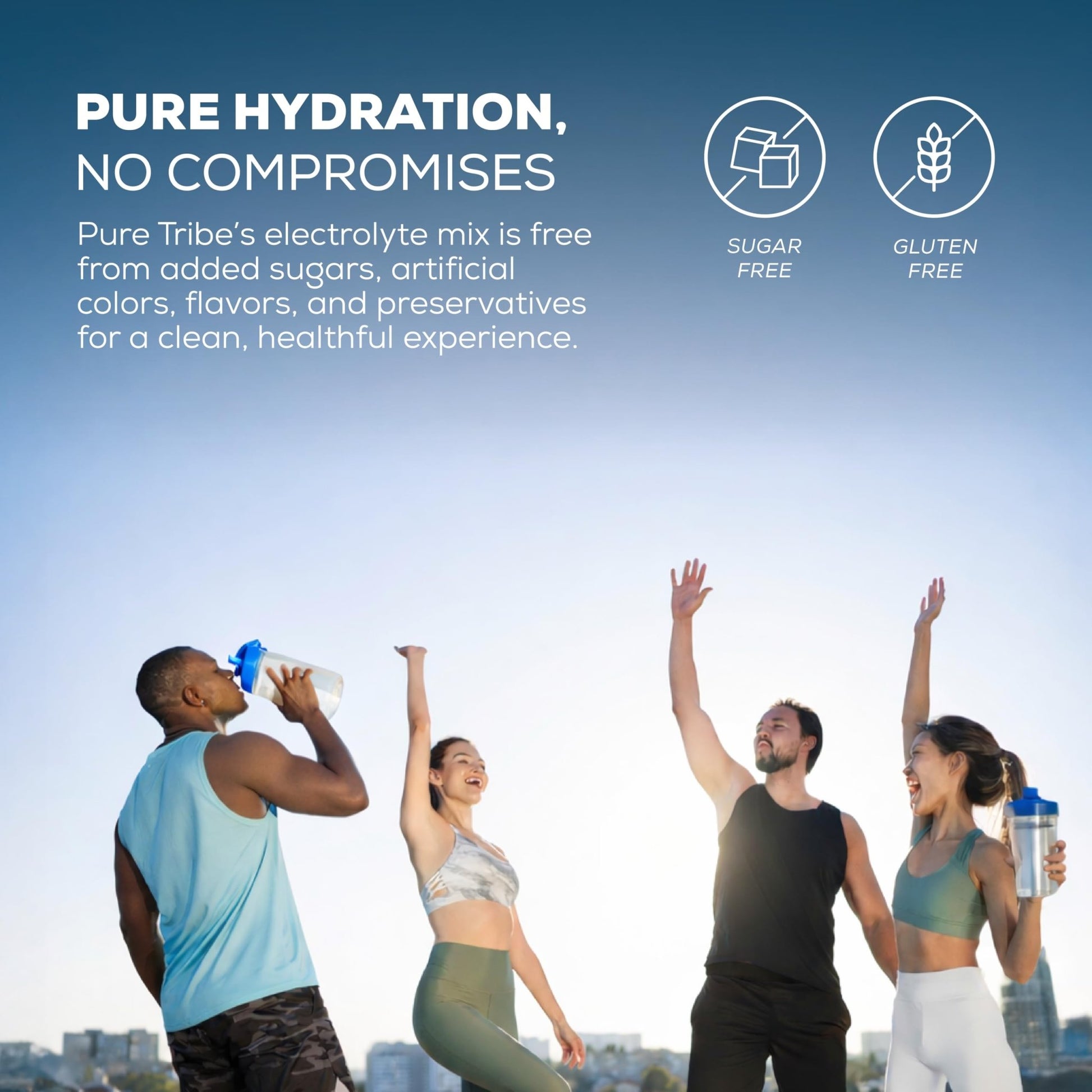 PURE TRIBE Instant Hydration Electrolytes Powder Packets with Magnesium & Salt – Zero Sugar Hydration Packets with 6 B Vitamins & Adaptogens - dailyvitalstore