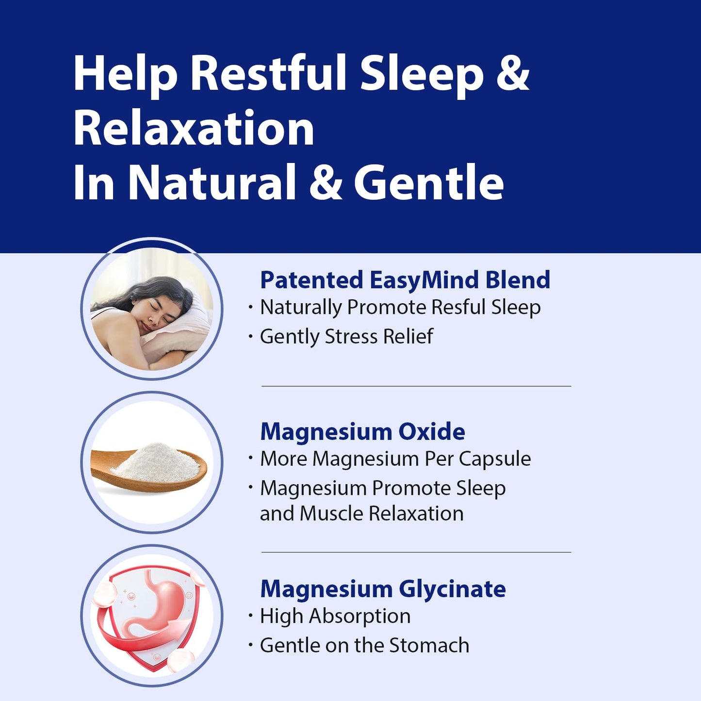 PureBotan Magnesium Oxide and Glycinate Extra Strength, Natural Sleep Aid Supplement EasyMind, High Absorption, Restful Sleep & Relaxation, Cortisol Lower, Natural-Gentle, Melatonin Free, 60 Capsules - dailyvitalstore