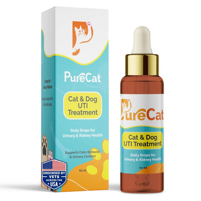PureCat Urinary Tract Infection Care for Cat & Dog | Calming Urinary Tract & Kidney Support for Pets | Bladder Infection Treatment | UTI Drops | Veterinarian Recommended - dailyvitalstore