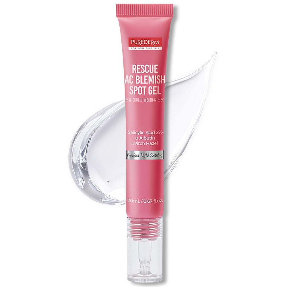 Purederm Blemish Spot Treatment Gel with Salicylic Acid 2%, Soothing Acne Care for Irritated Skin, Day & Night Use, 20ml - dailyvitalstore