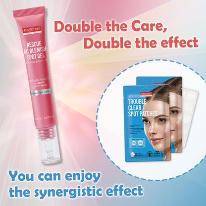 Purederm Blemish Spot Treatment Gel with Salicylic Acid 2%, Soothing Acne Care for Irritated Skin, Day & Night Use, 20ml - dailyvitalstore