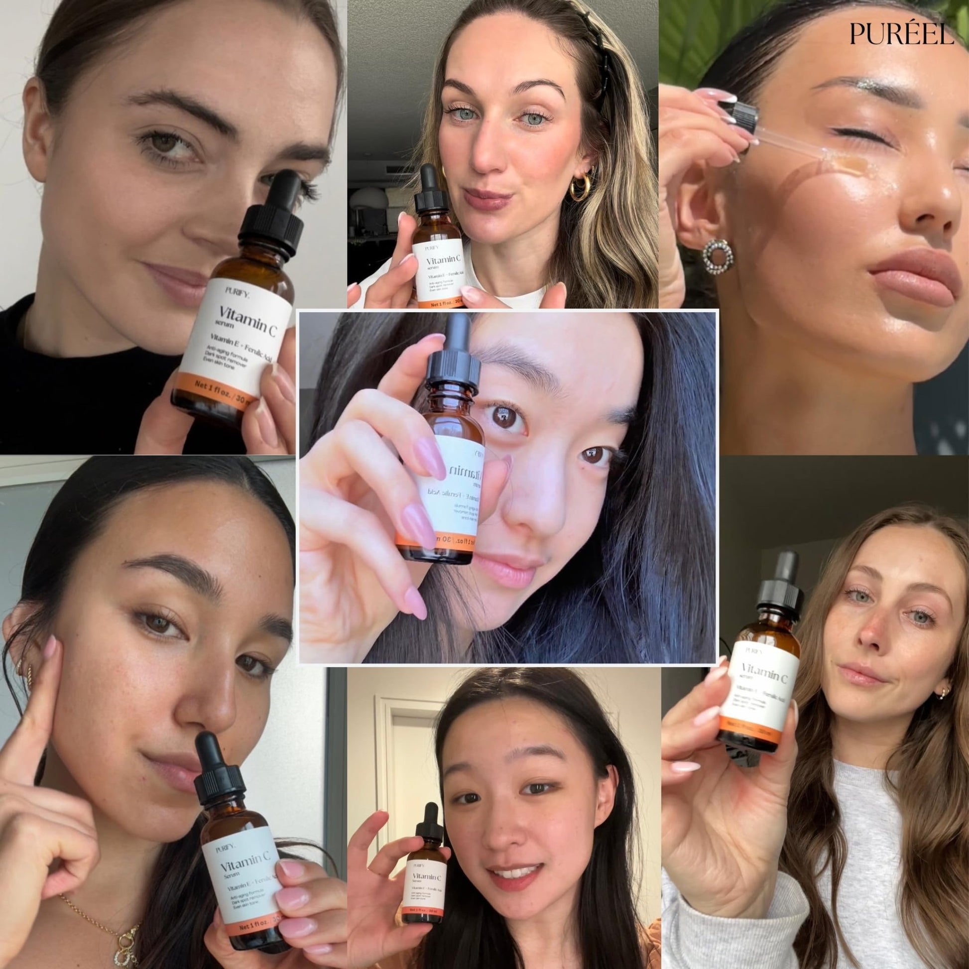 Puréel 20% Vitamin C Serum for Face – Brightening Serum with Vitamin E & Ferulic Acid – Anti-Aging, Dark Spot Remover, Even Skin Tone, Wrinkle Reduction & Radiant Glow – 1 fl oz - dailyvitalstore