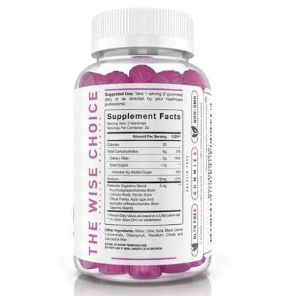 PUREFINITY Fiber Gummies for Adults with Inulin FOS from Chicory Root, Sugar Free Prebiotic Supplement for Daily Digestion - dailyvitalstore
