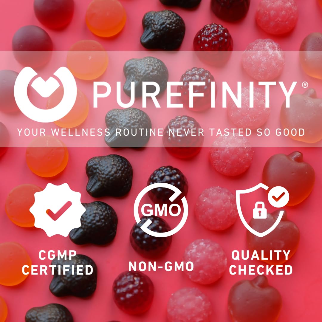 PUREFINITY Fiber Gummies for Adults with Inulin FOS from Chicory Root, Sugar Free Prebiotic Supplement for Daily Digestion - dailyvitalstore