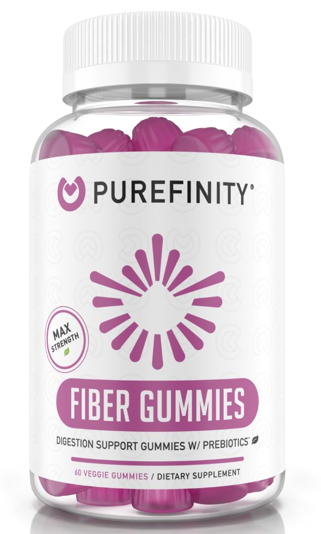 PUREFINITY Fiber Gummies for Adults with Inulin FOS from Chicory Root, Sugar Free Prebiotic Supplement for Daily Digestion - dailyvitalstore