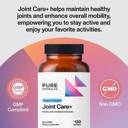 PureFormulas Joint Care + - Premium Joint Support Supplement with Hyaluronic Acid, Glucosamine, MSM, Green Lipped Mussel, Turmeric & More - Non-GMO Formula for Adults (120 Capsules) - dailyvitalstore
