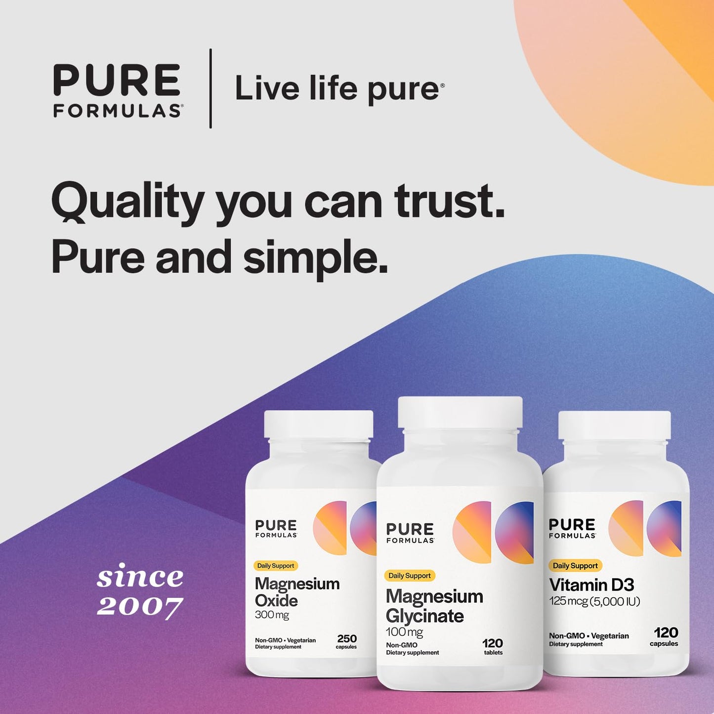PureFormulas Magnesium Glycinate 100 mg Daily Support for Stress, Nerves, Sleep, Muscles, Metabolism Pure Magnesium Glycinate Supplement for Women and Men Magnesio Non-GMO 120 Tablets - dailyvitalstore