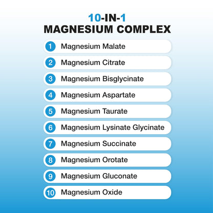 Puregen Labs 10 in 1 Magnesium Complex 500mg with B6-120 Veggie Capsules [High Absorption and Bioactivity] Non-GMO, NO Gluten and Dairy - dailyvitalstore