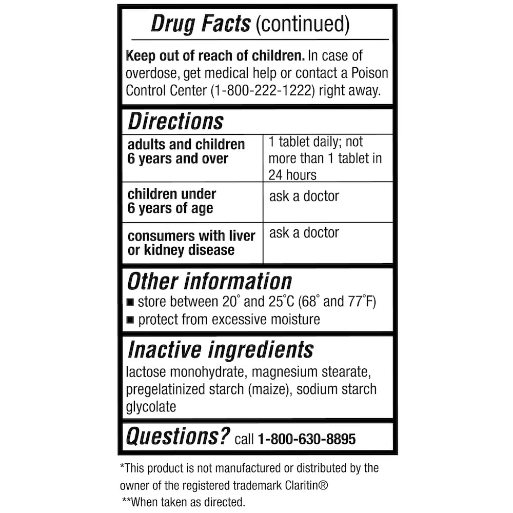 Puregen Labs Allergy Relief, Loratadine 10mg, 100 Tablets – 24 Hour Non-Drowsy Antihistamine Allergy Medicine for Runny Nose, Sneezing, Itchy, Watery Eyes - dailyvitalstore