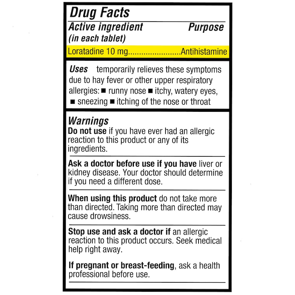 Puregen Labs Allergy Relief, Loratadine 10mg, 100 Tablets – 24 Hour Non-Drowsy Antihistamine Allergy Medicine for Runny Nose, Sneezing, Itchy, Watery Eyes - dailyvitalstore