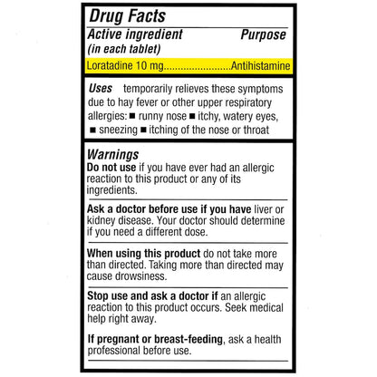 Puregen Labs Allergy Relief, Loratadine 10mg, 100 Tablets – 24 Hour Non-Drowsy Antihistamine Allergy Medicine for Runny Nose, Sneezing, Itchy, Watery Eyes - dailyvitalstore