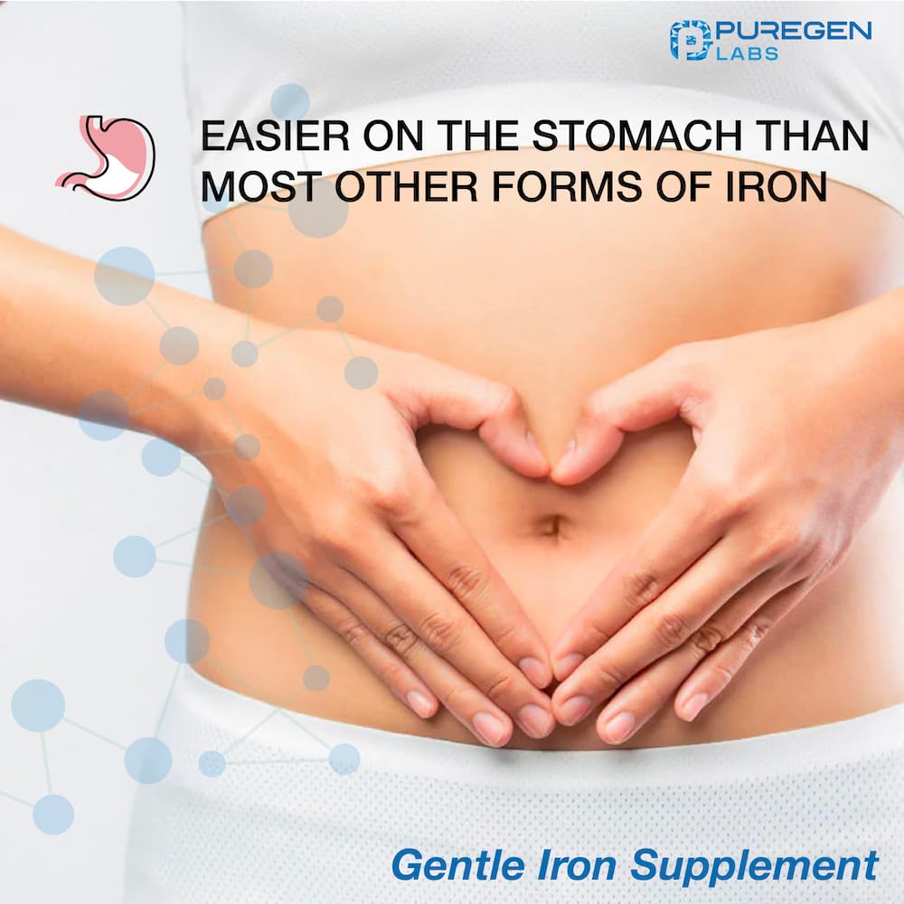 Puregen Labs Ferrous Gluconate 324 mg [High Potency] Iron Supplement, Gentle on Stomach - 100 Tablets - dailyvitalstore