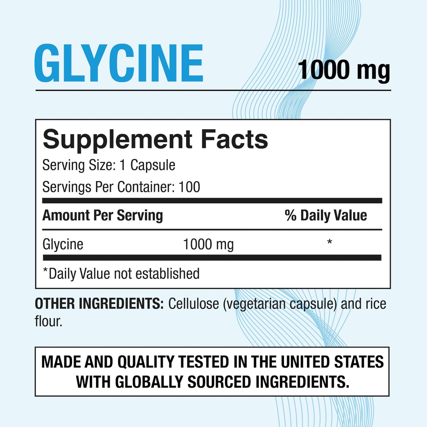 Puregen Labs Glycine 1000mg [High Potency] 100 Vegetarian Capsules, Promotes Healthy Rest | No Harmful Additives - dailyvitalstore