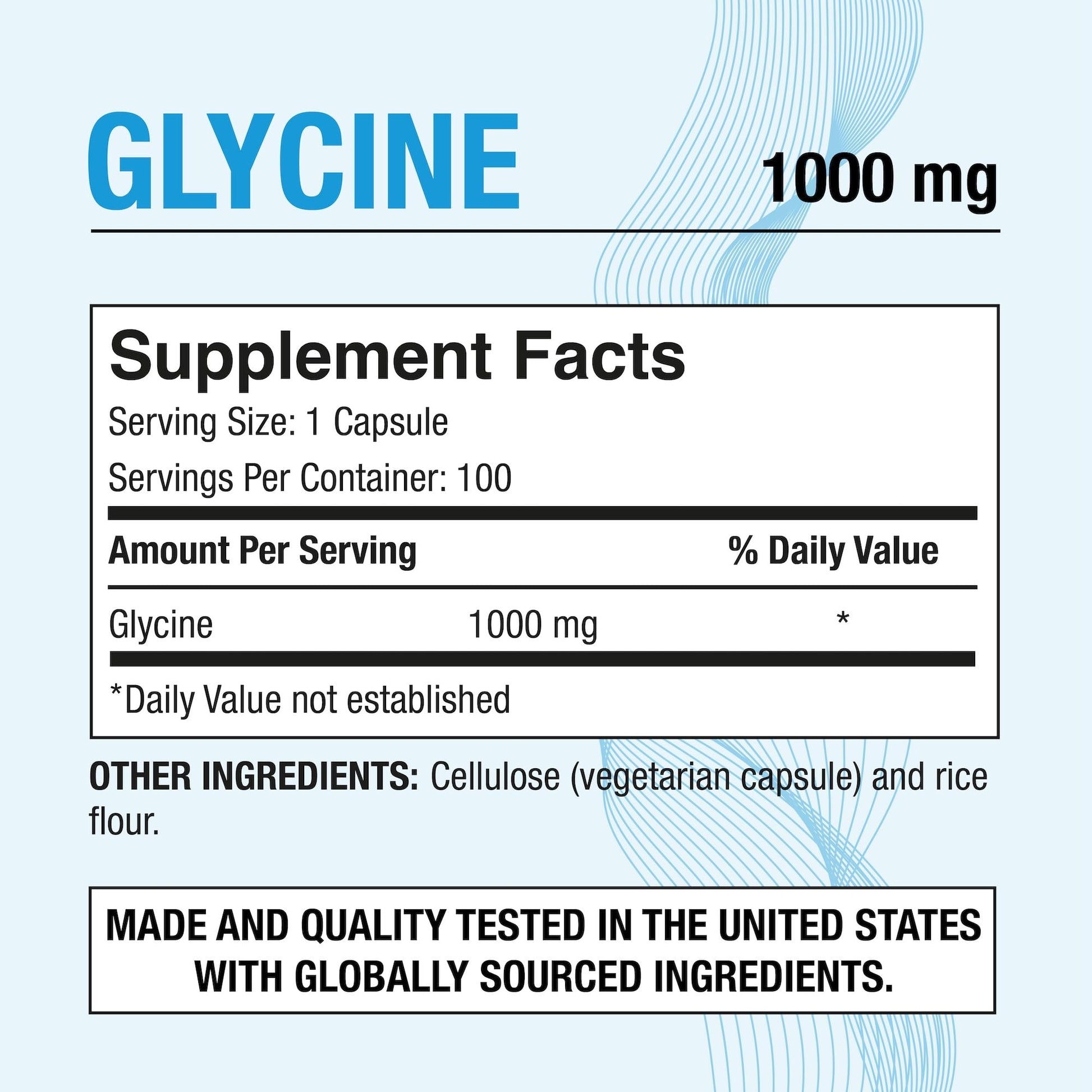 Puregen Labs Glycine 1000mg [High Potency] 100 Vegetarian Capsules, Promotes Healthy Rest | No Harmful Additives - dailyvitalstore