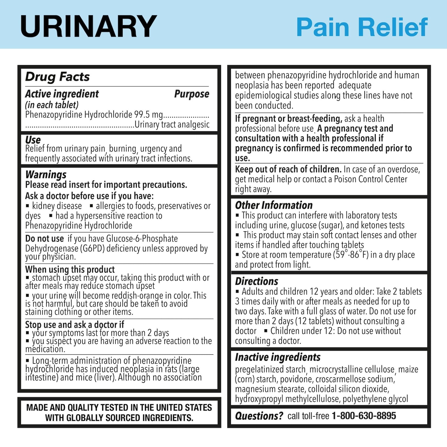 Puregen Labs Urinary Pain Relief | Phenazopyridine HCl 99.5mg Tablets | Maximum Strength OTC for Fast Relief of UTI Pain, Burning and Bladder discomfort – 72 Count Tablets - dailyvitalstore