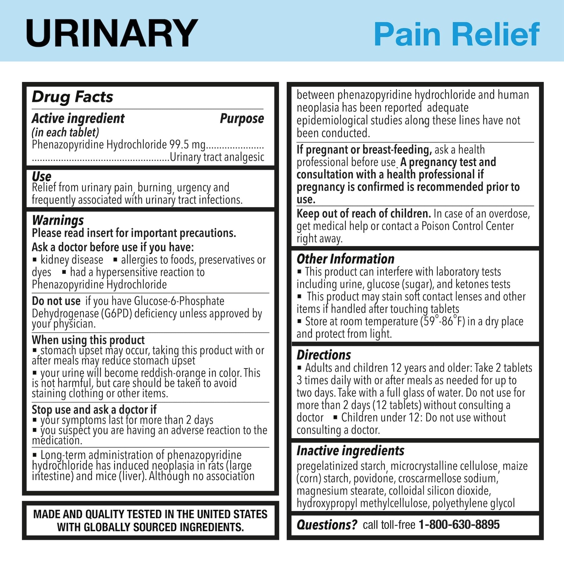 Puregen Labs Urinary Pain Relief | Phenazopyridine HCl 99.5mg Tablets | Maximum Strength OTC for Fast Relief of UTI Pain, Burning and Bladder discomfort – 72 Count Tablets - dailyvitalstore