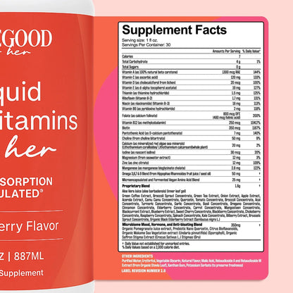 PureGood Women’s Liquid Multivitamin | 70+ Nutrients, Superfoods & Omegas | High Absorption Daily Supplement | - dailyvitalstore