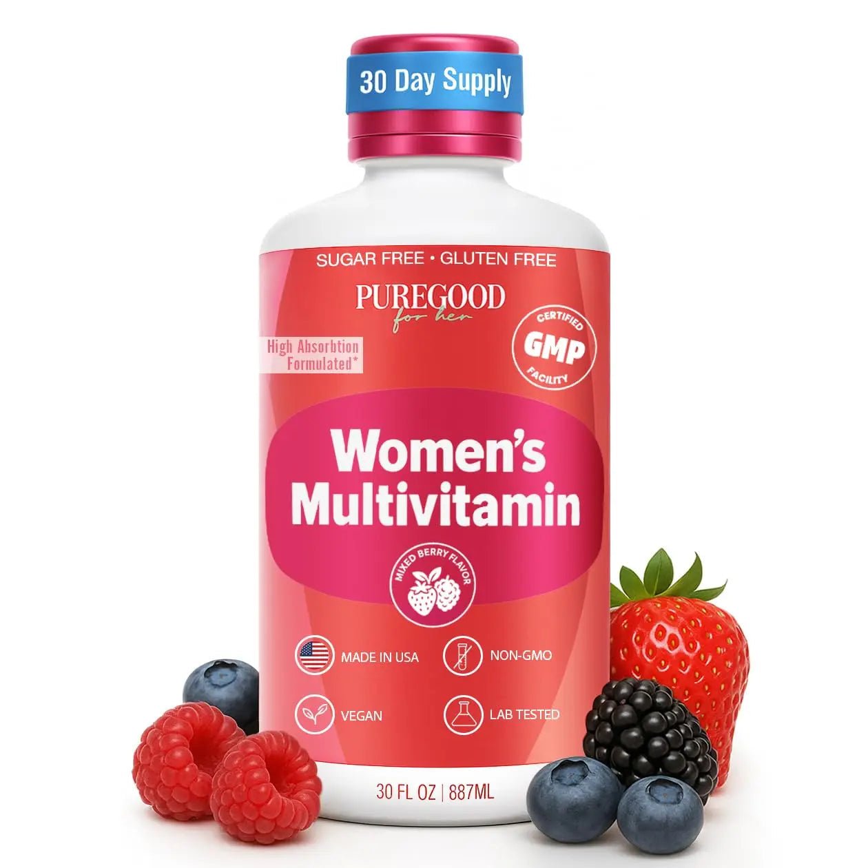 PureGood Women’s Liquid Multivitamin | 70+ Nutrients, Superfoods & Omegas | High Absorption Daily Supplement | - dailyvitalstore