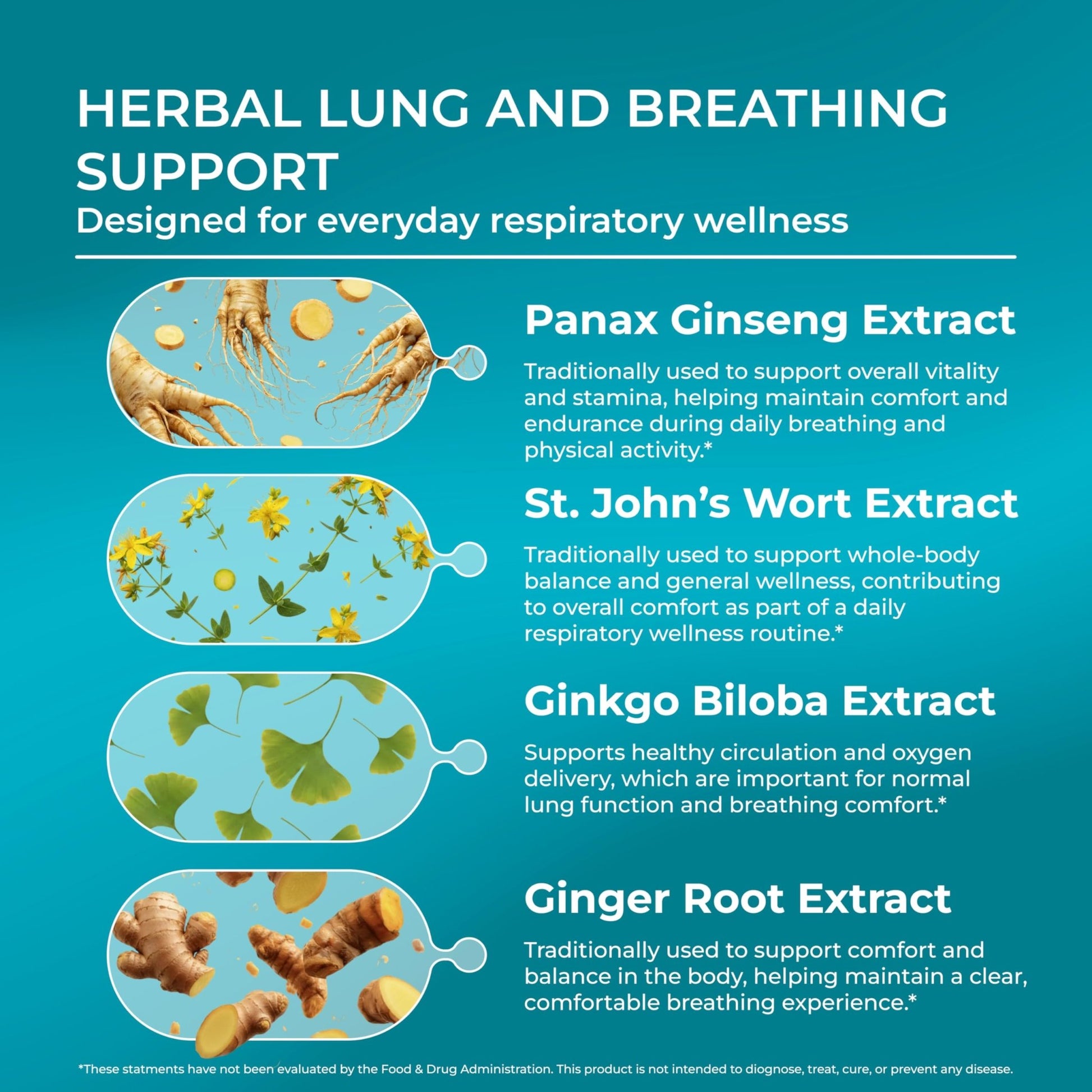 PUREHEALTH RESEARCH BreatheCore - Lung Detox for Smokers - Lung Cleanse & Support Supplement for Women & Men - Ginger Root, Ginkgo Biloba, St Johns Wort, Panax Ginseng & More - 60 Capsules - dailyvitalstore