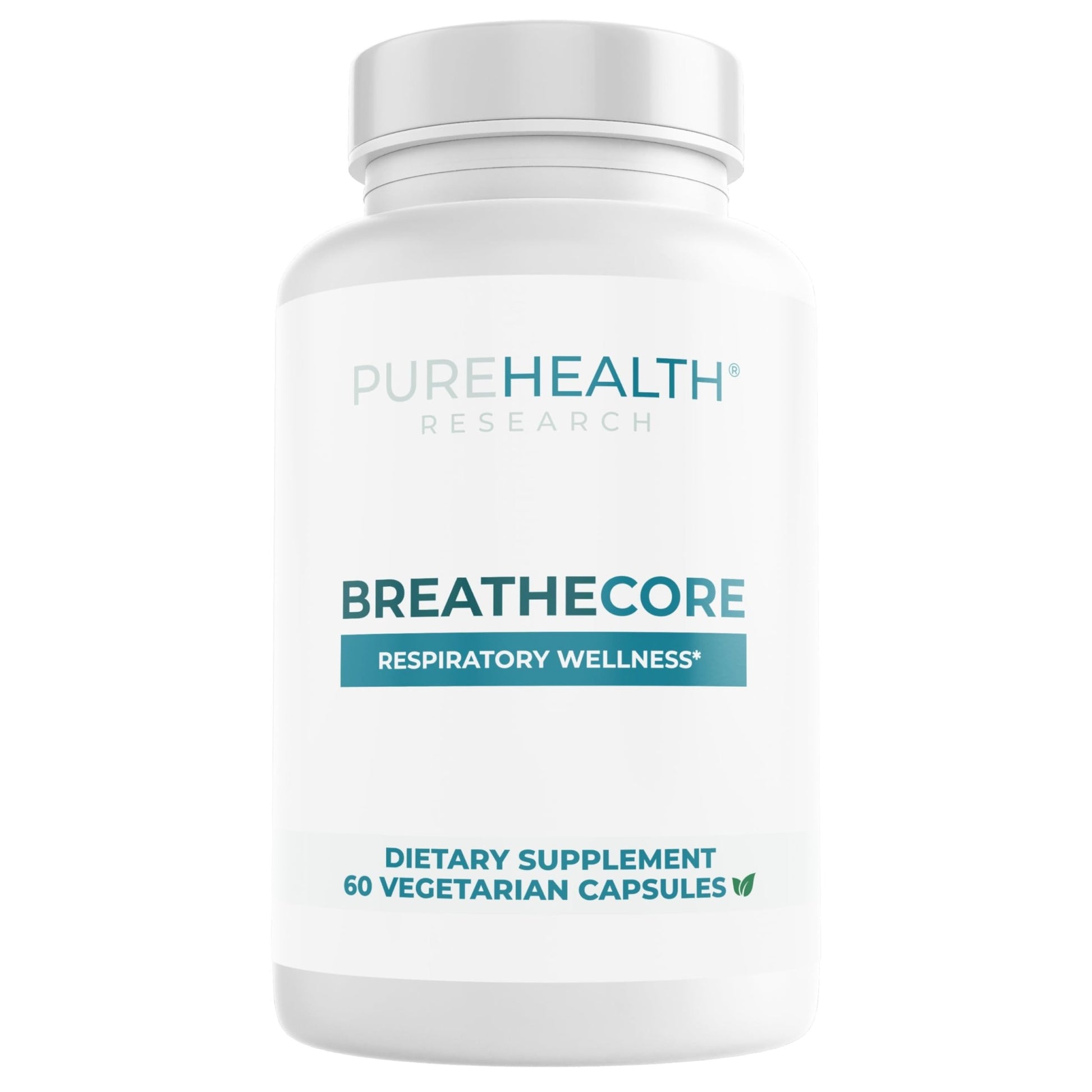 PUREHEALTH RESEARCH BreatheCore - Lung Detox for Smokers - Lung Cleanse & Support Supplement for Women & Men - Ginger Root, Ginkgo Biloba, St Johns Wort, Panax Ginseng & More - 60 Capsules - dailyvitalstore