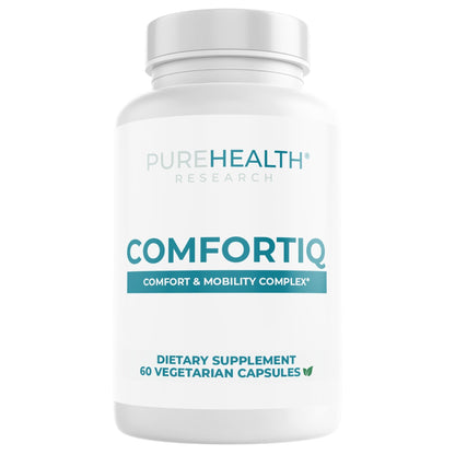 PUREHEALTH RESEARCH Comfortiq - Back Discomfort Supplement - Joint Health Support for Women & Men - with CoQ10, Turmeric, Acetyl L-Carnitine, Boswellia & More - 60 Capsules - dailyvitalstore