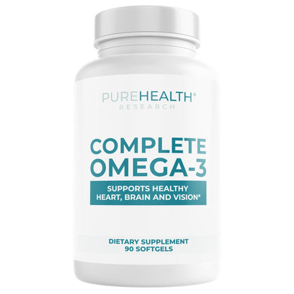 PUREHEALTH RESEARCH Complete Omega 3 Fish Oil Softgels - Omega-3 Fatty Acid Supplements for Women & Men - EPA DHA Supplement for Hearth, - dailyvitalstore