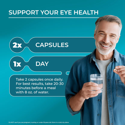PUREHEALTH RESEARCH Complete Vision Formula - Eye Vitamins & Mineral Supplement - Lutein and Zeaxanthin Supplements for Men & Women - with Eyebright Herb, Zinc, - dailyvitalstore