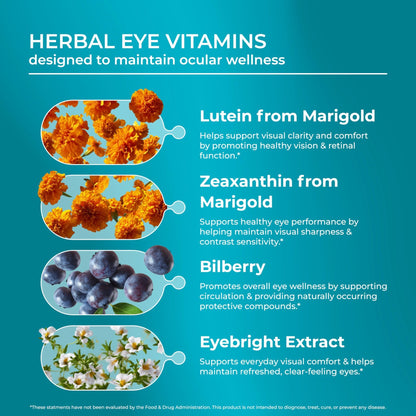 PUREHEALTH RESEARCH Complete Vision Formula - Eye Vitamins & Mineral Supplement - Lutein and Zeaxanthin Supplements for Men & Women - with Eyebright Herb, Zinc, - dailyvitalstore