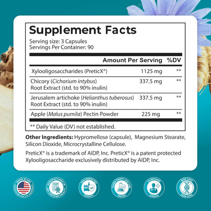 PUREHEALTH Research Improbiome - Prebiotic Fiber - Natural Support for Healthy Gut Prebiotics - Digestive Nutritional Supplements - with Jerusalem Artichoke, Apple Pectin & More - 90 Capsules - dailyvitalstore