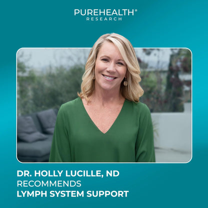 PUREHEALTH RESEARCH Lymph System Support - Lymphatic Drainage Supplement for Women & Men - Bromelain, Echinacea, Dandelion, Burdock Root, Lemon Powder, Kelp, Cleavers & More - 60 Capsules - dailyvitalstore