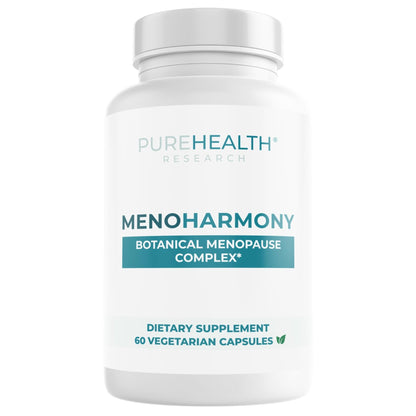 PUREHEALTH Research MenoHarmony - Herbal Menopause Supplement for Women - Female Hormone Balance for Hot Flashes & Night Sweats - with Passion Flower, Red Clover, Hops, Sage & More - 60 Capsules - dailyvitalstore