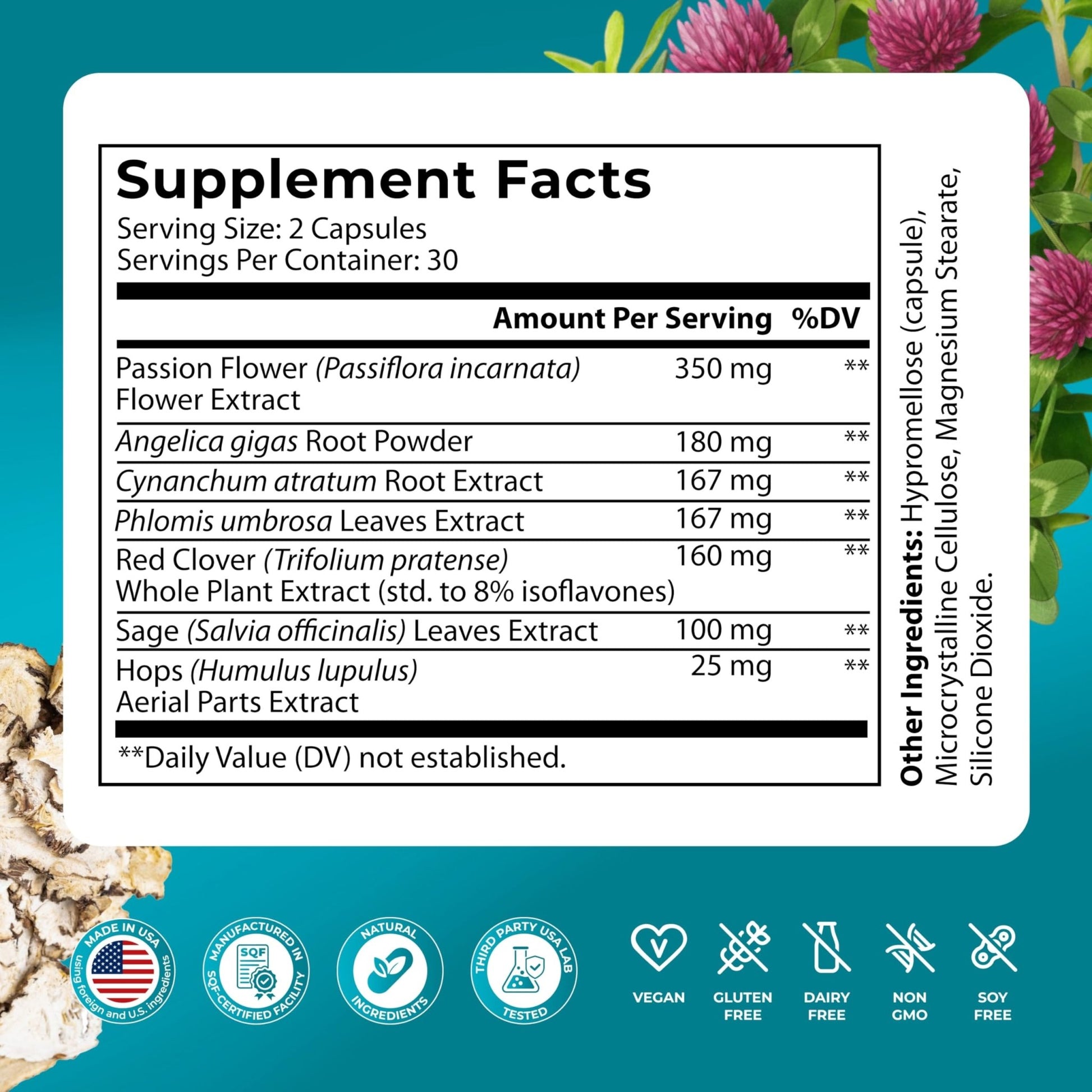 PUREHEALTH Research MenoHarmony - Herbal Menopause Supplement for Women - Female Hormone Balance for Hot Flashes & Night Sweats - with Passion Flower, Red Clover, Hops, Sage & More - 60 Capsules - dailyvitalstore
