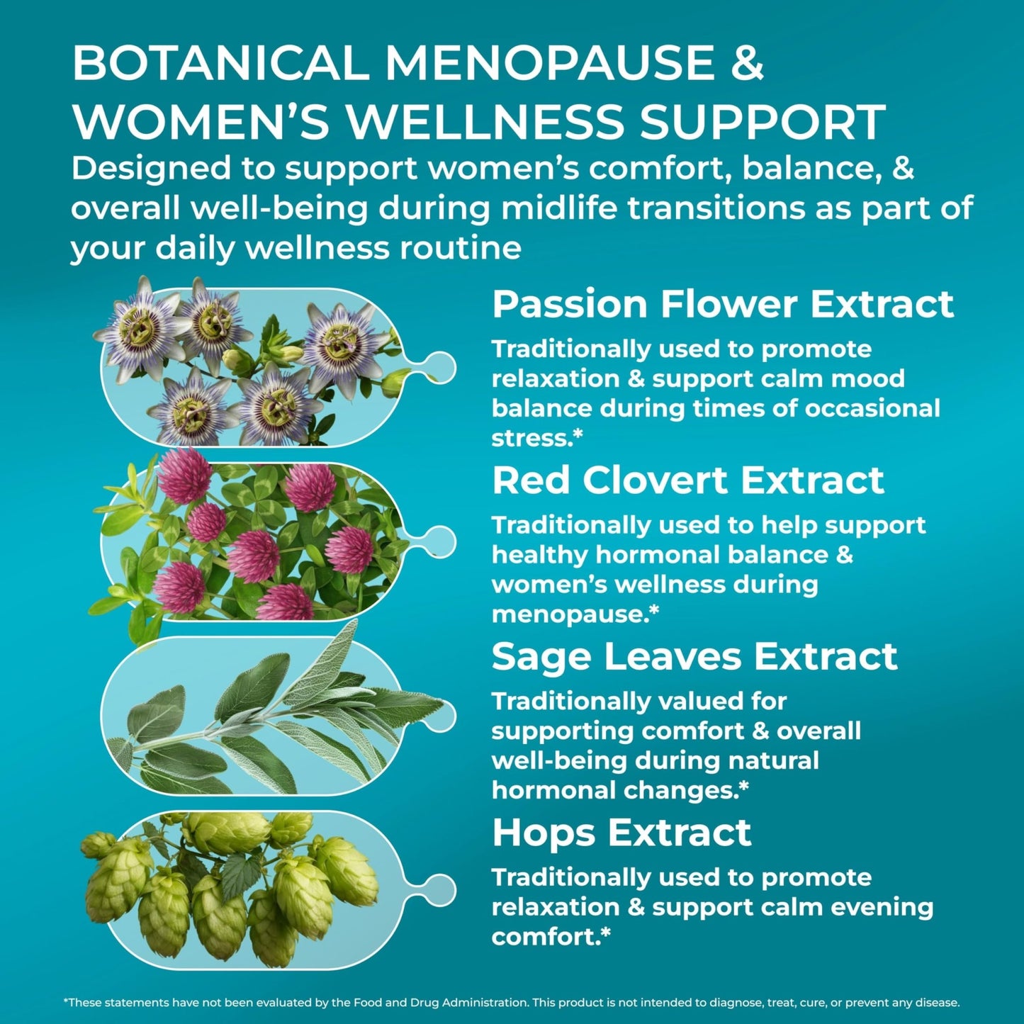 PUREHEALTH Research MenoHarmony - Herbal Menopause Supplement for Women - Female Hormone Balance for Hot Flashes & Night Sweats - with Passion Flower, Red Clover, Hops, Sage & More - 60 Capsules - dailyvitalstore