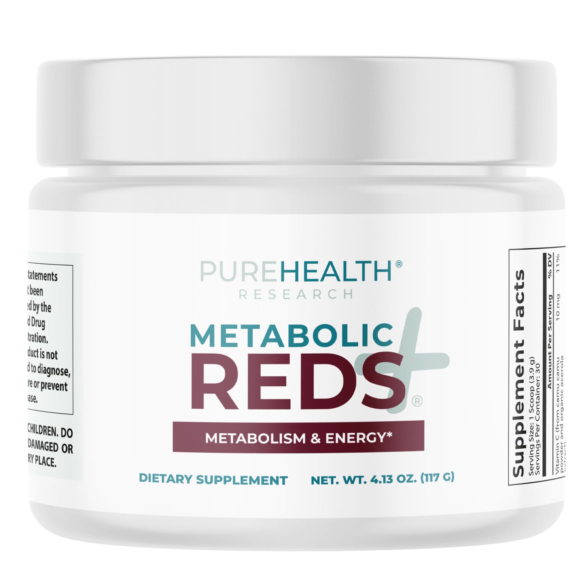PUREHEALTH RESEARCH Metabolic Reds - Organic Superfood Powder Supplement - Fruit, Veggie, Adaptogenic, Probiotic Blends & More - for Metabolism & Energy Support - dailyvitalstore